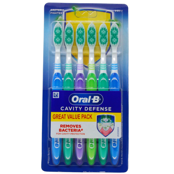 Oral-B Toothbrush Cavity Defence Bacteria Fighter 6ct